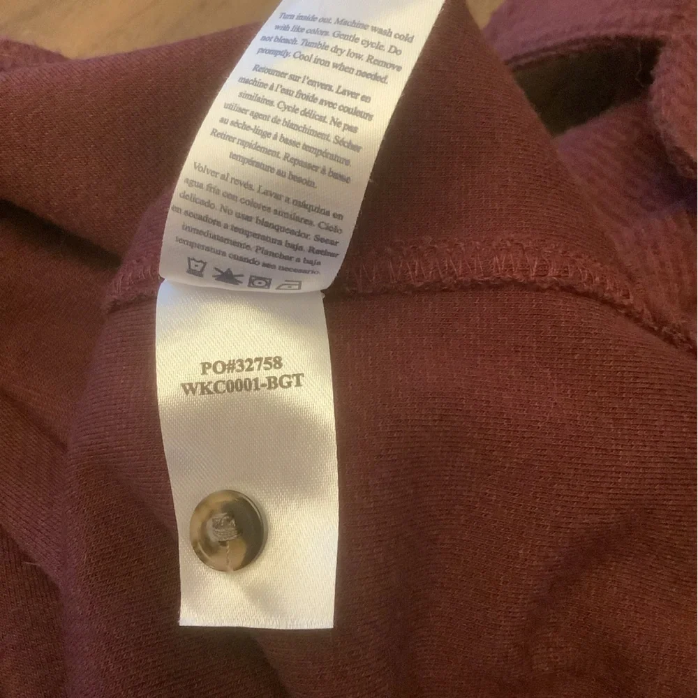 Faherty Brushed Knit Button Up Shirt Burgundy Cozy Soft Top Small - Picture 5 of 9